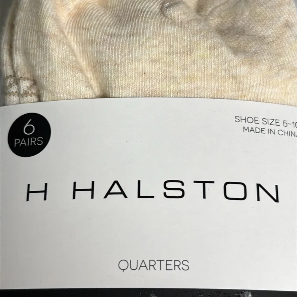 New H Halston Socks Women’s 6 Pair Tan & White Soft Quarters Casual Activewear - Picture 6 of 14